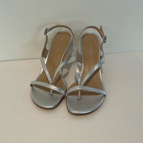Stuart Weitzman Shoes - New Stuart Weitzman Silver Strappy Heels Size 9, Style code SB052.